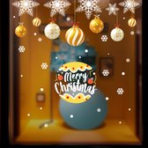 Merry Christmas Grote Raamsticker - XXL- herbruikbaar - raamstickervel - Christmas - Kerst Goud Wit - 40 stuks - Herbruikbaar - Sneeuwvlokken - Kerstmis - Decoratie - Raamdecoratie