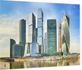 Skyline van het Moskou International Business Centre - Foto op Plexiglas - 90 x 60 cm