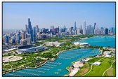 Lake Michigan en skyline van Chicago in Illinois - Foto op Akoestisch paneel - 120 x 80 cm