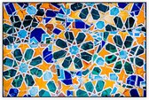 Detail van het mozaïek in Park Güell in Barcelona - Foto op Akoestisch paneel - 225 x 150 cm