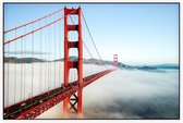 De Golden Gate Bridge in mistig San Francisco  - Foto op Akoestisch paneel - 90 x 60 cm