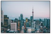 Canadian National Tower midden van de skyline van Toronto - Foto op Akoestisch paneel - 225 x 150 cm