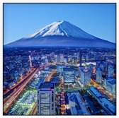 De skyline van Yokohama voor Mount Fuji in Groot Tokio - Foto op Akoestisch paneel - 120 x 120 cm
