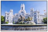 De beroemde fontein van Cibeles op een zomerdag in Madrid - Foto op Akoestisch paneel - 120 x 80 cm
