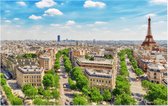 Panorama van Parijs vanaf de Arc de Triomphe - Foto op Forex - 45 x 30 cm
