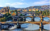 Beroemde bruggen over de Moldau in Praag - Foto op Forex - 120 x 80 cm