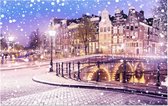 Sfeervolle winteravond in grachtengordel Amsterdam  - Foto op Forex - 90 x 60 cm