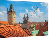 Klokkentoren en Tynsky kathedraal in zomers Praag - Foto op Canvas - 45 x 30 cm