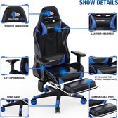 Gamingstoel | Race Stoel | Gaming Chair | Southern Wolf | Bureaustoel | Verstelbaar | Bluetooth en Massagefunctie | Blauw-Zwart