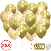 Ballons d' or d' or Confettis Ballons anniversaire Décoration de Fête de mariage Ballons Décoration hélium 75 Pièces