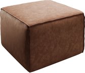 Meubella - Poef Monet - Cognac - Leer - 63 cm