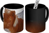 Magische Mok - Foto op Warmte Mok - Paard - Strand - Bruin - 350 ML