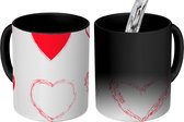 Magische Mok - Foto op Warmte Mokken - Koffiemok - Een illustratie van negen verschillende hartjes - Magic Mok - Beker - 350 ML - Theemok