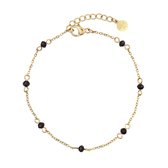 Mint15 Armband 'Little Chain & Dots - Black' - Goud RVS/Stainless Steel