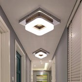 Plenta Modern Vierkant Plafondlamp - Rond - Keuken - Gang - Metaal - LED - Wit licht - 6000k - 12W -
