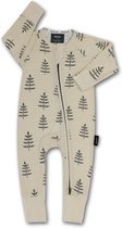 Zipster Bos Taupe - Baby Romper - Bamboe - Met 2-way ritssluiting - Maat 68-80