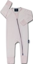 Zipster Strepen Roze - Baby Romper - Bamboe - Met 2-way ritssluiting - Maat 56-62