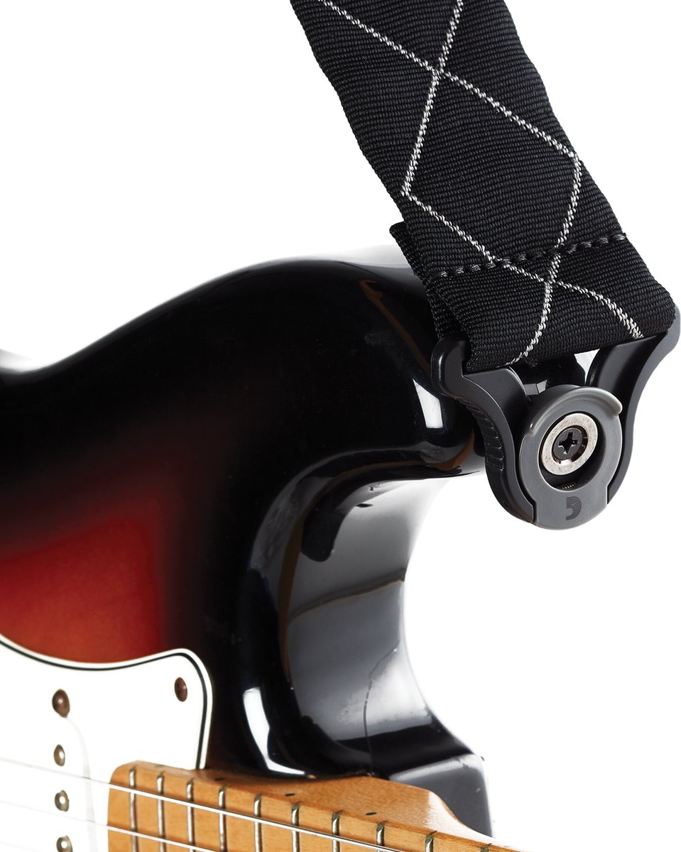 D'Addario 50BAL02 Auto Lock Black Padded Diamonds gitaarband