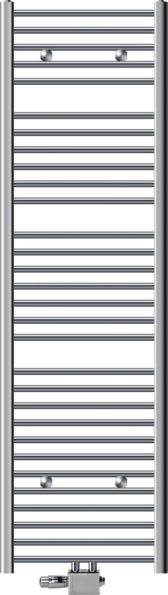 Badkamer radiator middenaansluiting 500x1800 mm chroom recht met universele aansluitset LuxeBath