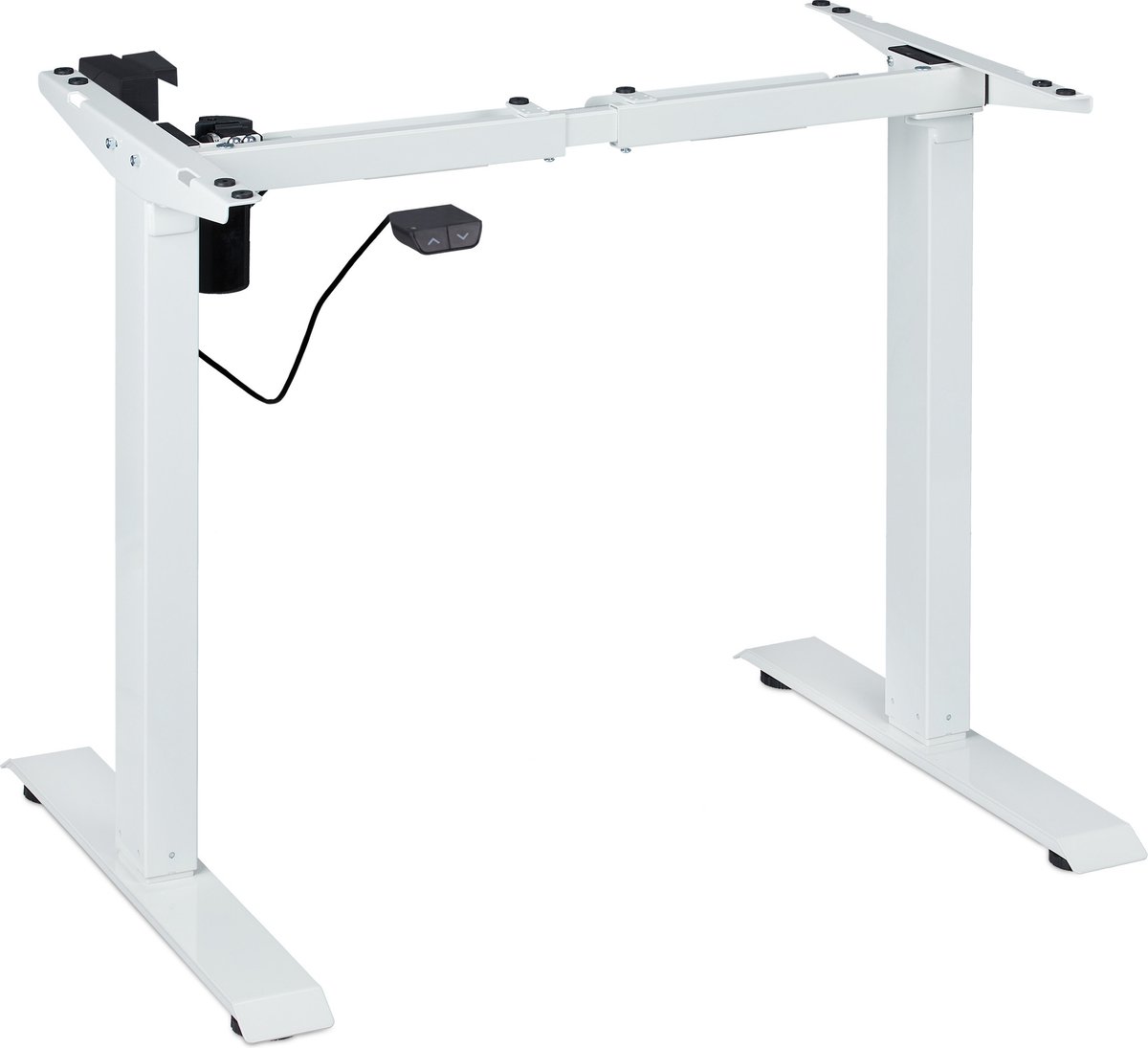 Relaxdays monitorstandaard, beeldschermverhoger voor bureau, HxBxD: 15 x 55 x 23 cm, industrieel design, bruin/zwart