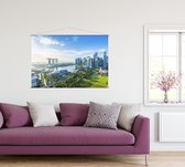 De architectuur van de city skyline van Singapore  - Foto op Textielposter - 120 x 80 cm