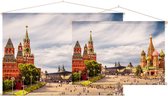 Kremlin en de Basiliuskathedraal op het Rode Plein in Moskou - Foto op Textielposter - 60 x 40 cm