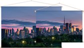 Skyline van Toronto stad en CN Tower bij zonsondergang - Foto op Textielposter - 60 x 40 cm