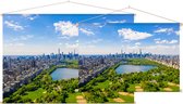 Groene strook van Central Park en de skyline van New York - Foto op Textielposter - 60 x 40 cm