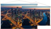 Moscow City International Business Center bij twilight  - Foto op Textielposter - 90 x 60 cm