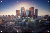 Zonsondergang schijnt over het centrum van Los Angeles - Foto op Tuinposter - 150 x 100 cm