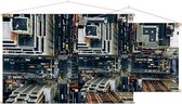 Luchtfoto van gele taxi's in Manhattan in New York - Foto op Textielposter - 90 x 60 cm