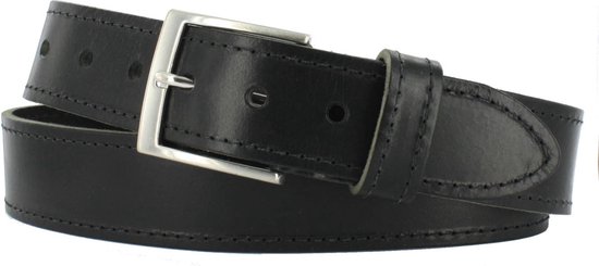 Ceinture en cuir | 4 cm de large | Taille de la ceinture : 105 cm | 100% cuir véritable | Couleur : noir | Boucle sans nickel