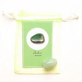 Edelsteen in zakje ''jade'' trommelsteen, knuffelsteen, natuursteen, giftset, cadeautje