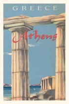 Pocket Sized - Found Image Press Journals- Vintage Journal Travel Poster for Athens, Greece
