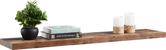 ACAZA Boeken Plank van 120 cm lang, industrieel design, vintage bruin