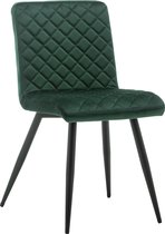 IN-HOME Eetkamerstoelen Set van 8 Bastion - Groen - Metaalpoot - Fluweel - Velvet eetstoel