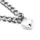 Nooitmeersaai- Metalen halsband met hart hangslot - zilver