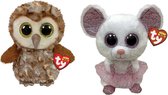 Ty - Knuffel - Beanie Buddy - Percy Owl & Nina Mouse
