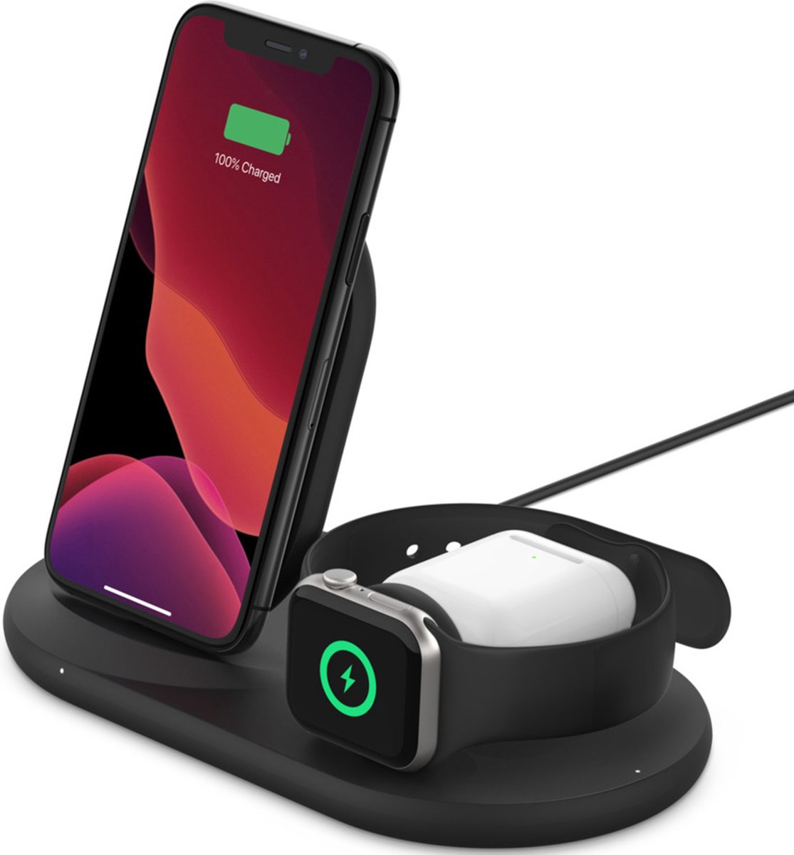 Belkin 3-in-1 Qi Draadloze oplader voor iPhone - 10W - zwart