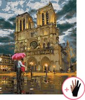 Schilderen Op Nummer Volwassenen Notre Dame - 40x50 cm - Inclusief Tekenhandschoen - Paint By Number Volwassenen