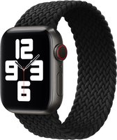 Geschikt voor Apple Watch Bandje 42/44/45mm - Nylon Solo - Zwart XS