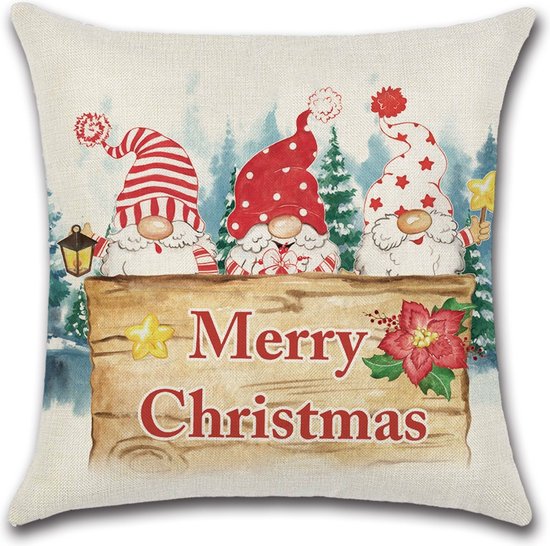 Kussenhoes Kerst - Merry Christmas Kabouters
