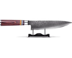 Shinrai Japan - Japans Koksmes 20 cm - Koksmes - Damascus Mes - Micarta Jewels - Met Luxe Geschenkdoos