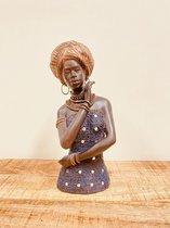 Home&Deco Africa buste van Afrikaanse dame-11x26x6 cm-1 stuks