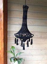 Kroonluchter - model Lotus - zwart - handgemaakt -  woonkamer - tuin - decoratie - meisjeskamer