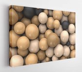 Canvas schilderij - Abstract wood chaotic spheres background. 3d Render Illustration -    578073631 - 40*30 Horizontal