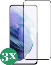 Screenprotector geschikt voor Samsung Galaxy S21 FE - Full Screen Protector Glas Beschermglas - 3 Stuks