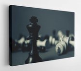 Canvas schilderij - Kick chess piece standing  -     131616 - 80*60 Horizontal