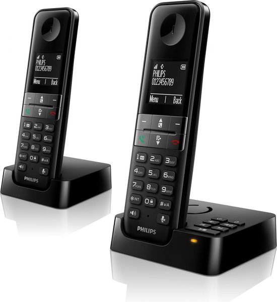 Philips D4552 - Duo DECT telefoon met antwoordapparaat - Zwart