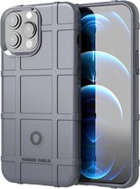 iPhone 13 Pro Max Hoesje - Rugged Shield TPU Gelcase - Grijs - GSM Hoesje - Telefoonhoesje Geschikt Voor: Apple iPhone 13 Pro Max